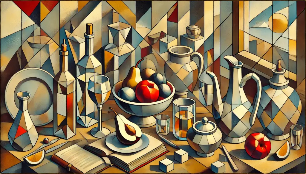キュビスム風に描かれた静物画