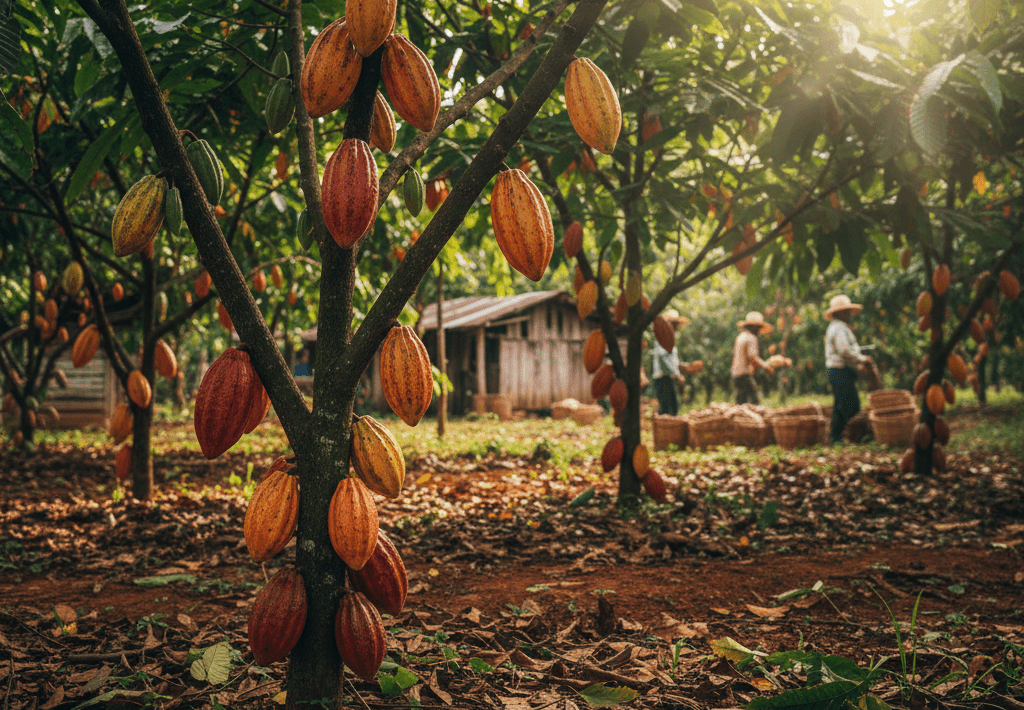 チョコレートの原料となるカカオを育てる農園の風景
