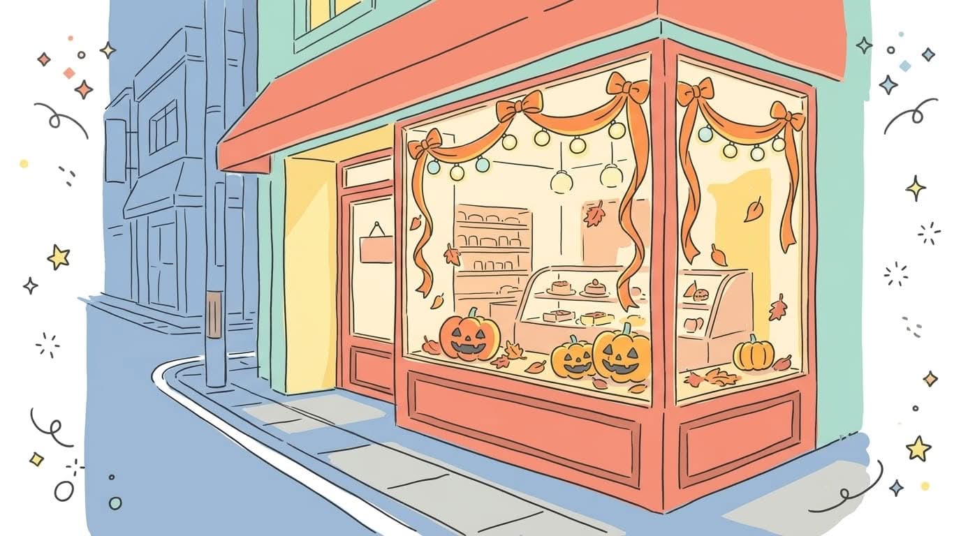 ハロウィンは本当に怖い行事ではないと伝える街角