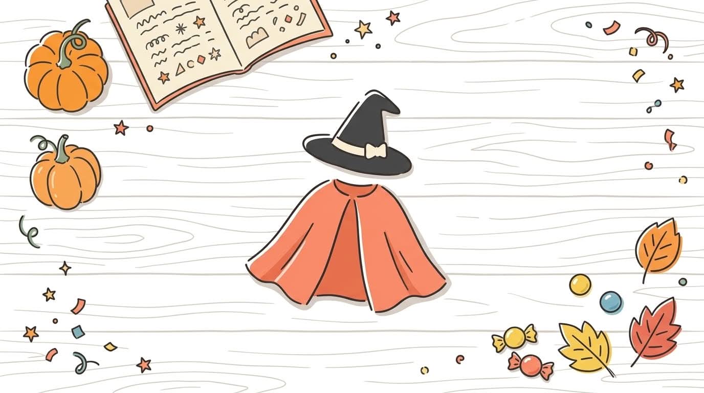 halloween-scary-costume-meaning-flatlay ハロウィンの怖い仮装の意味を表す小物の俯瞰