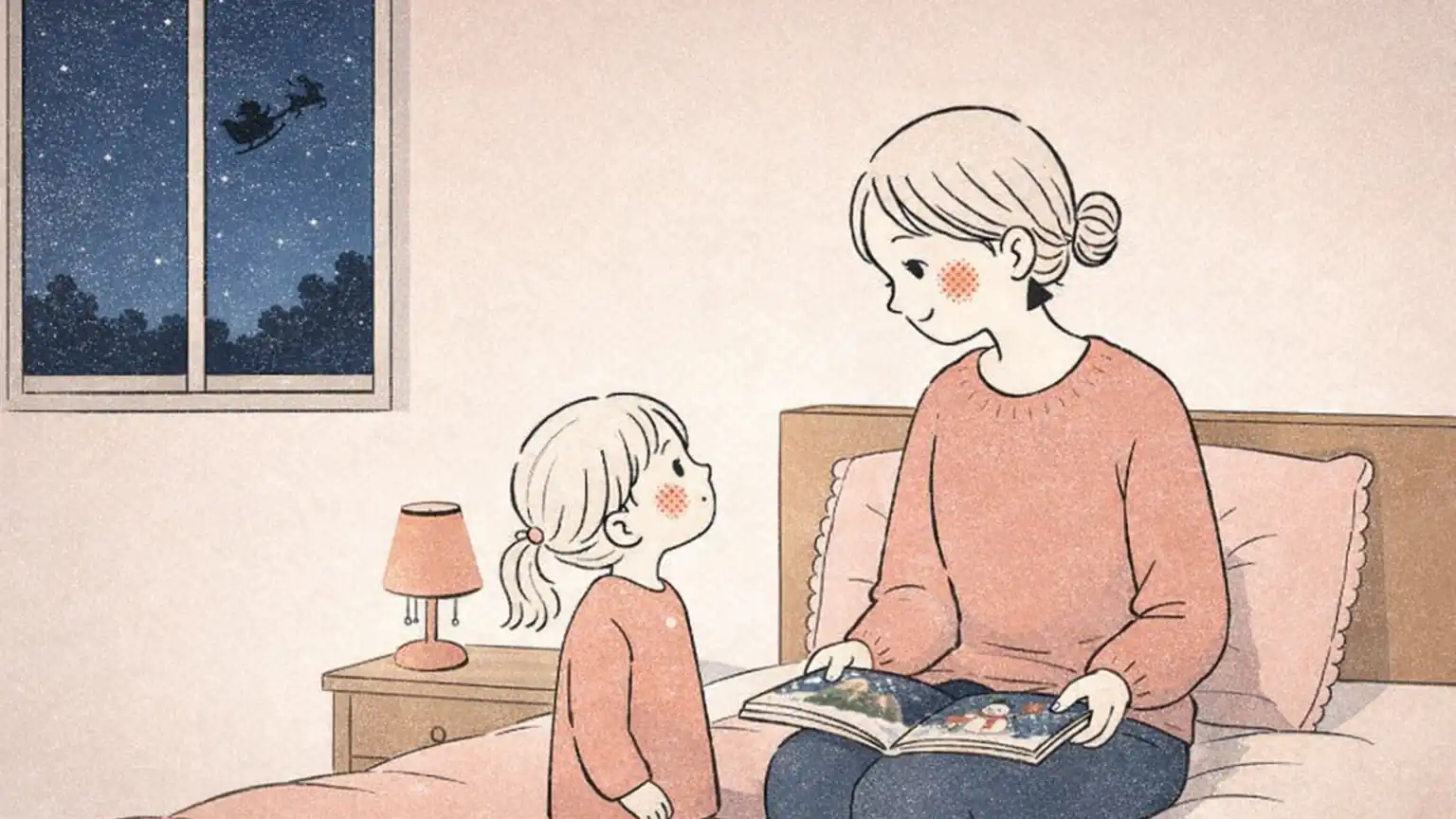 サンタさんは本当にいるのか親子で話すクリスマス絵本の場面