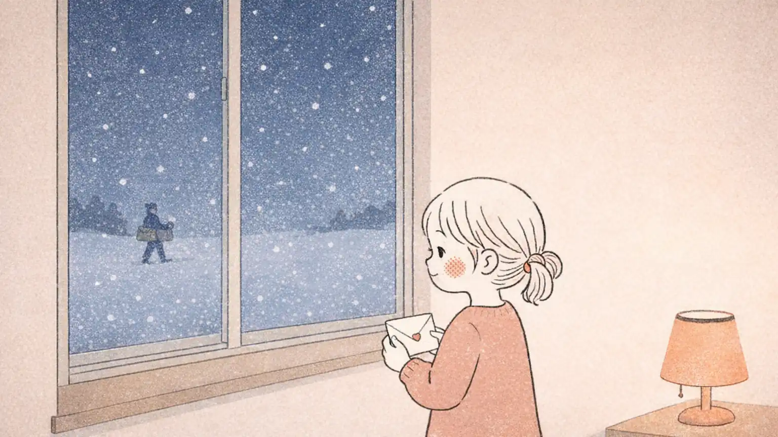 手紙が届くあたたかなクリスマス絵本のイメージ