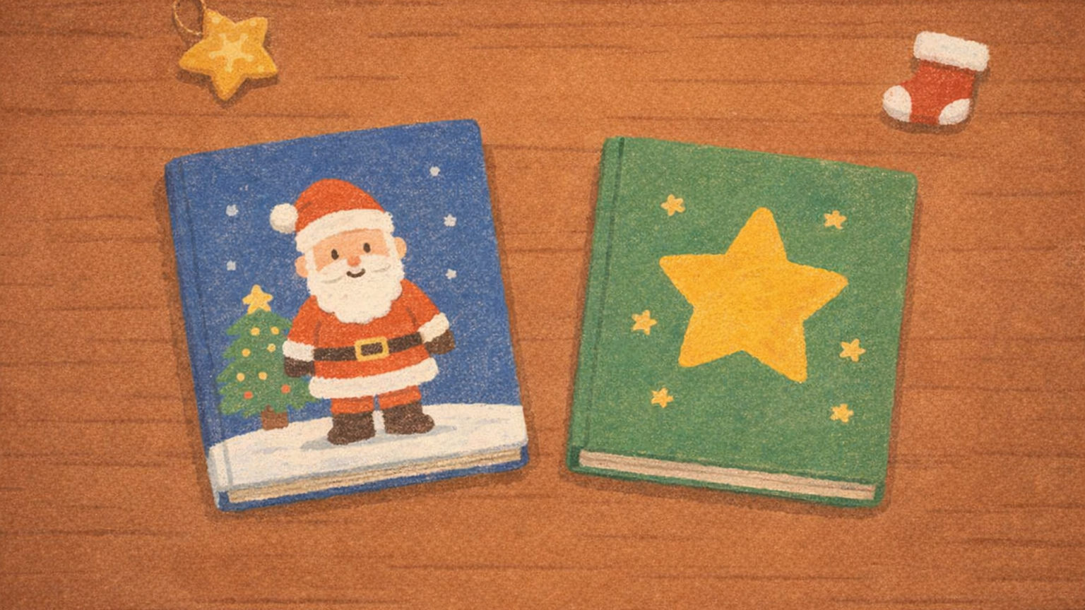 クリスマスに合う名前入り絵本の種類を示すイラスト